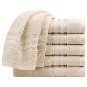 Hand Towels 100% Cotton 6 Pcs Ringspun Face Towels Camel Color